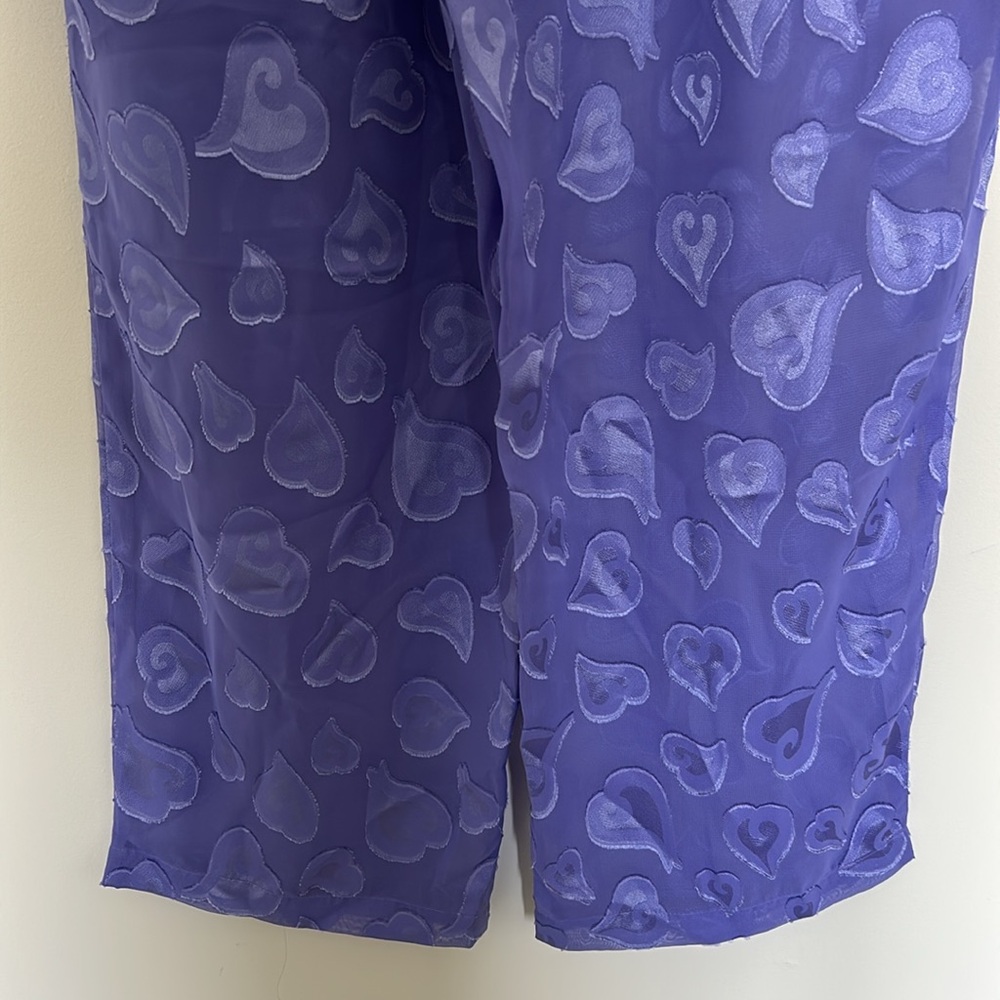 VTG Victoria’s Secret Purple Heart Sheer Pajama Pants - Size Medium - Picture 8 of 8